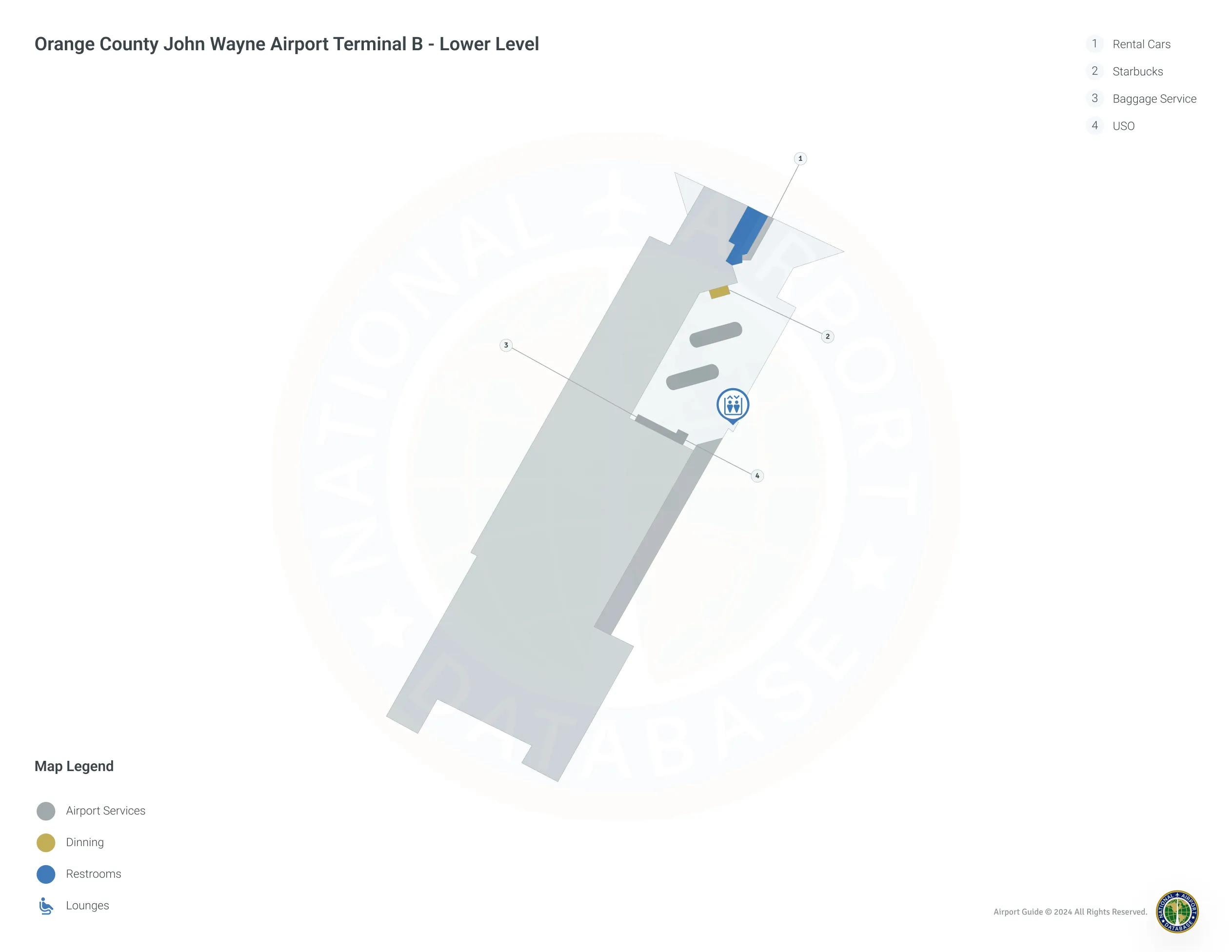 SNA Terminal B Lower Level map