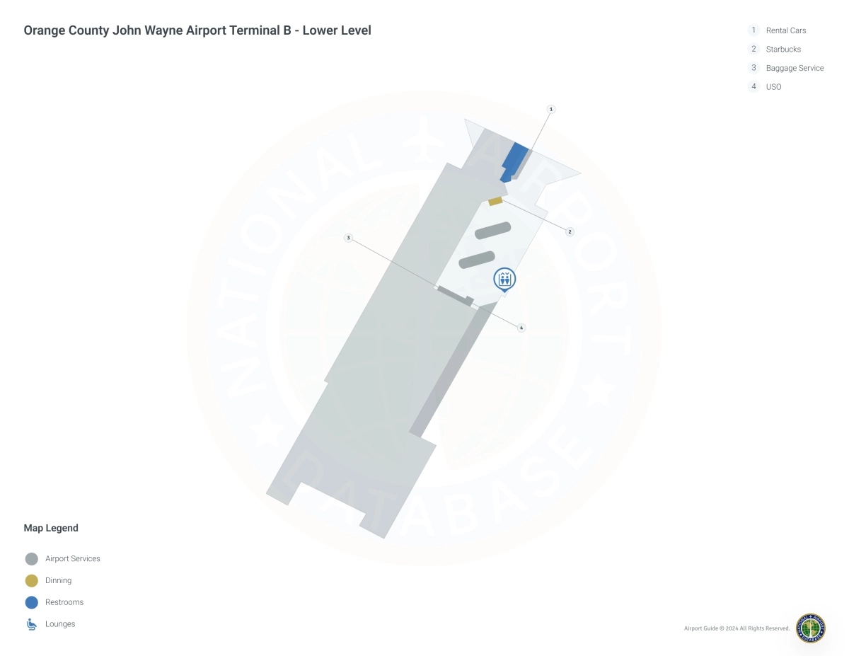 SNA Terminal B Lower Level map