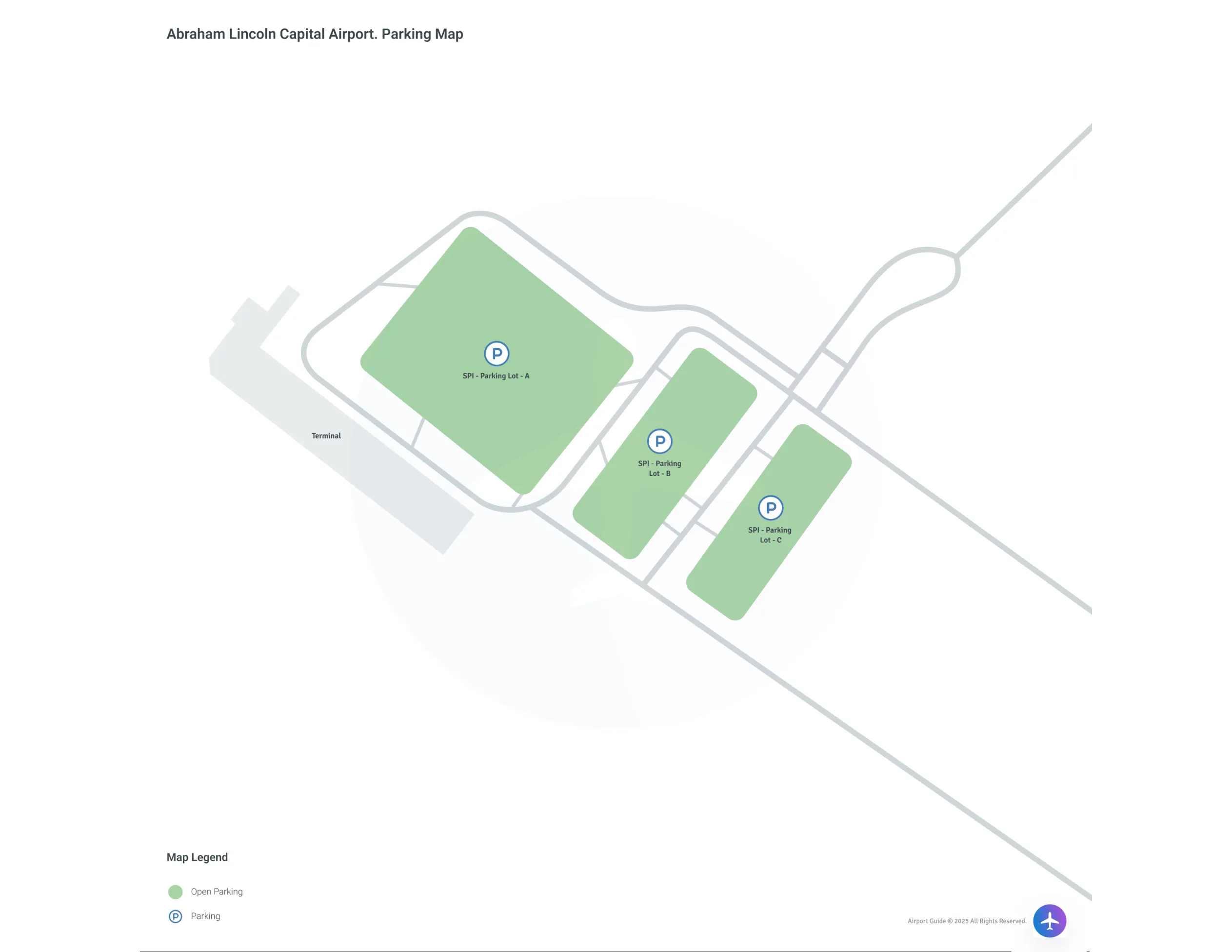 Abraham Lincoln Capital Airport (SPI) Parking Map