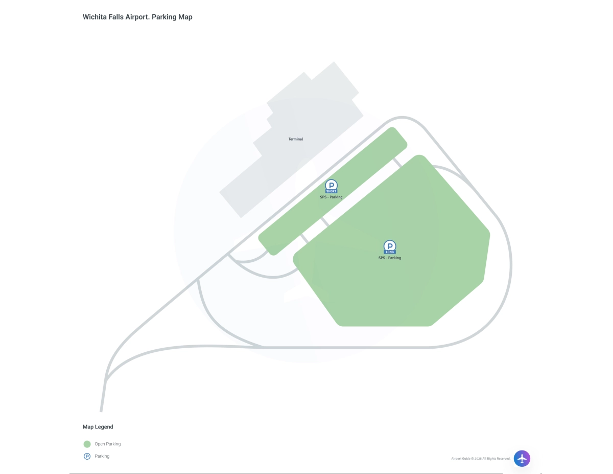 Wichita Falls Municipal Airport (SPS) Parking Map