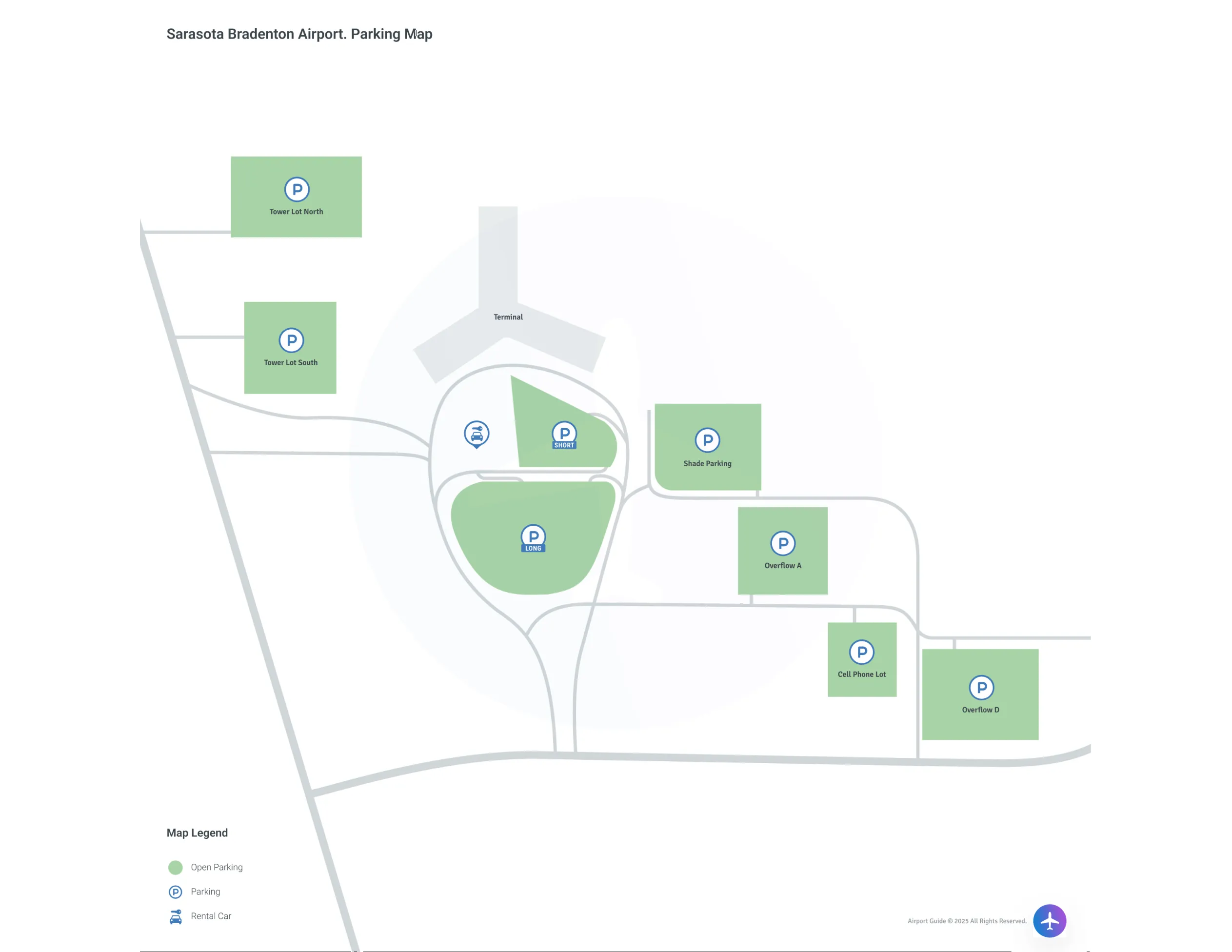 Sarasota/Bradenton International Airport (SRQ) Parking Map