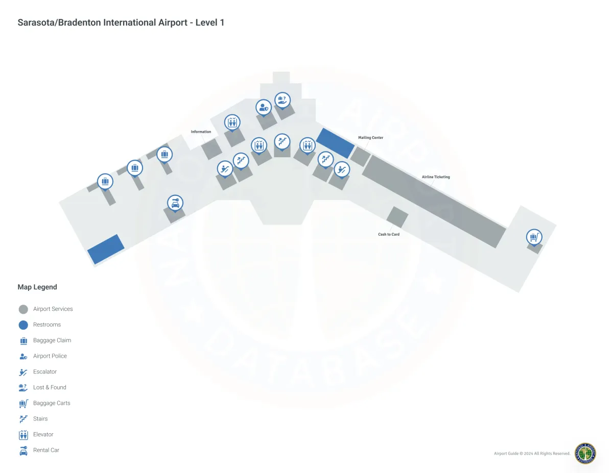 SRQ Terminal Level 1 map