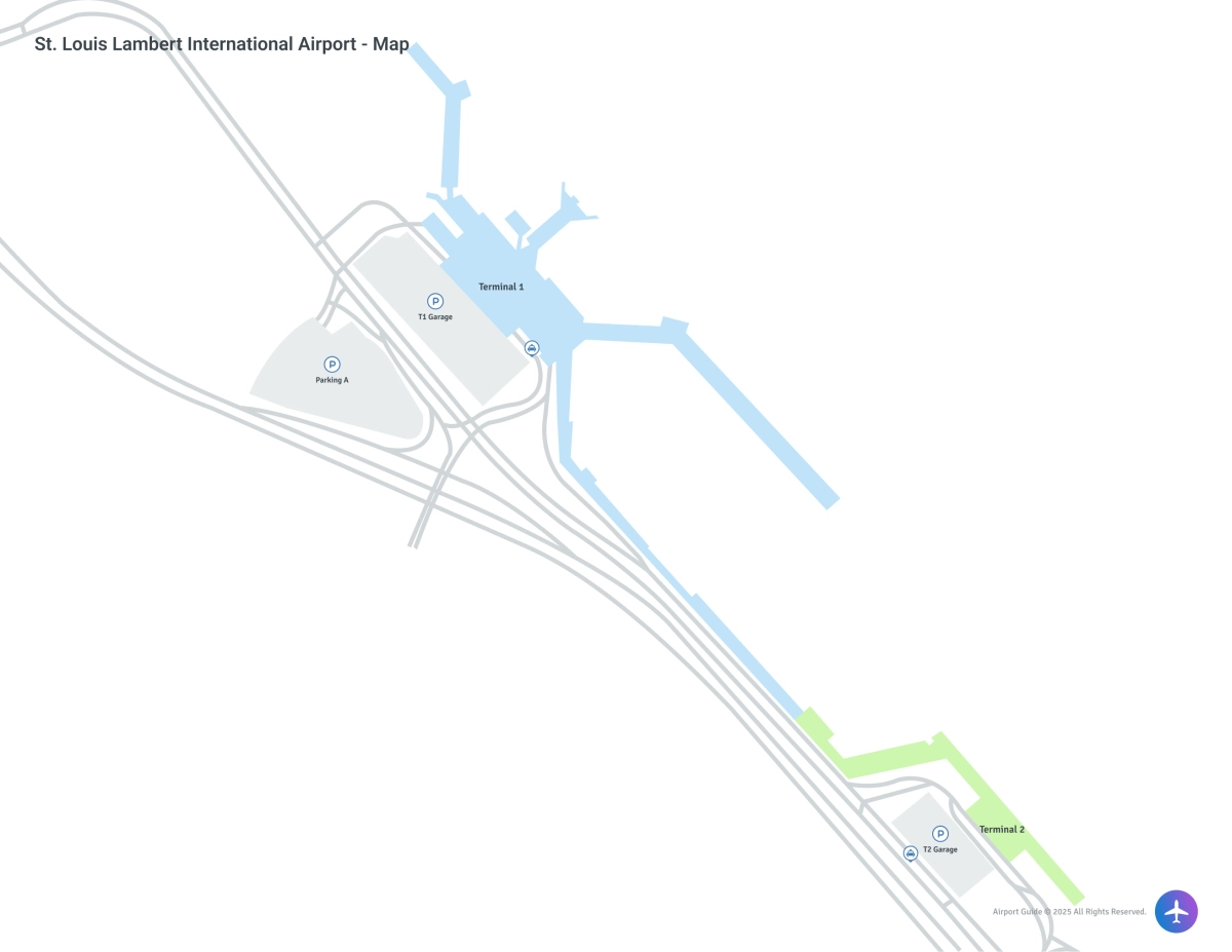 St Louis Lambert International Airport (STL) Map