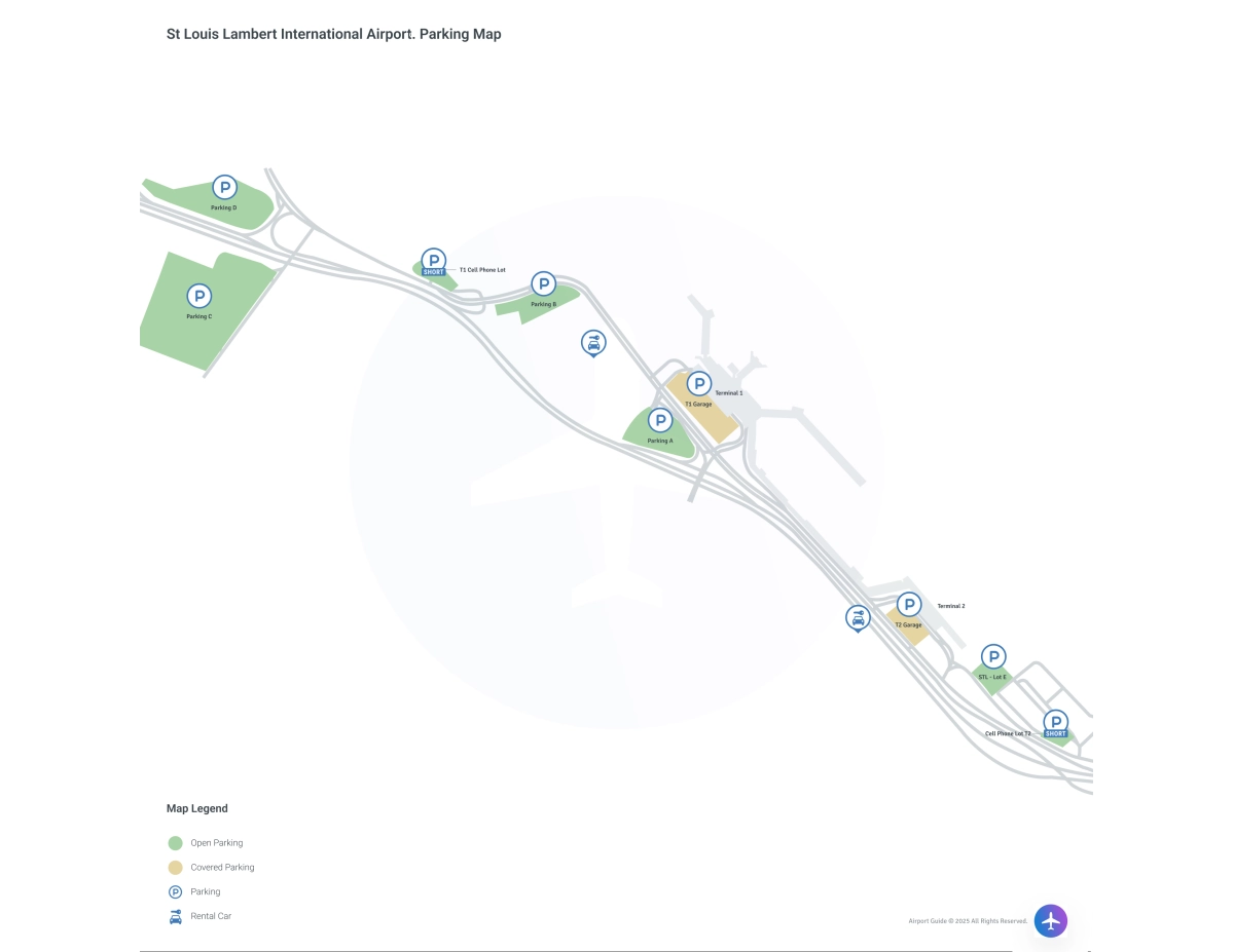 St Louis Lambert International Airport (STL) Parking Map