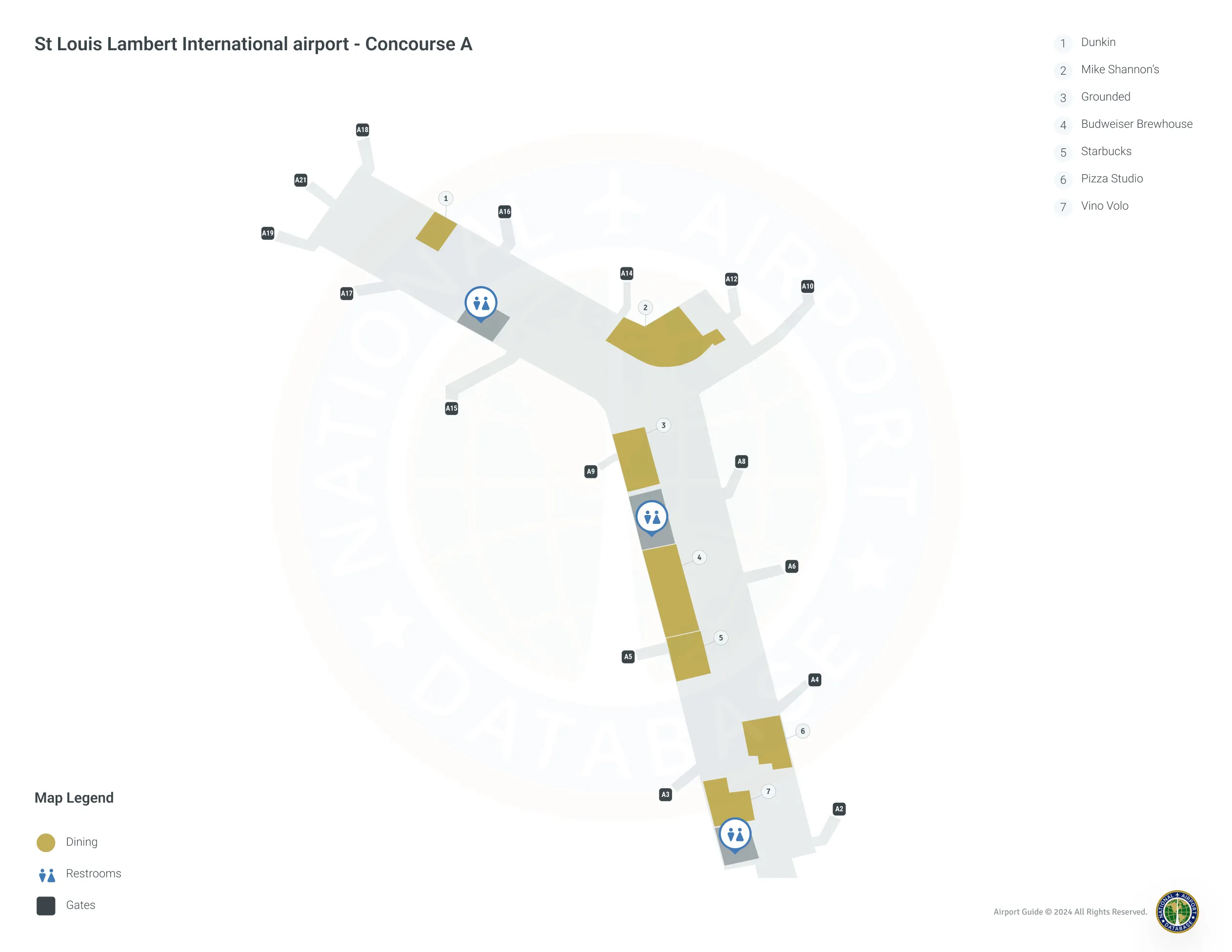 STL Concourse A / Level 1 Map