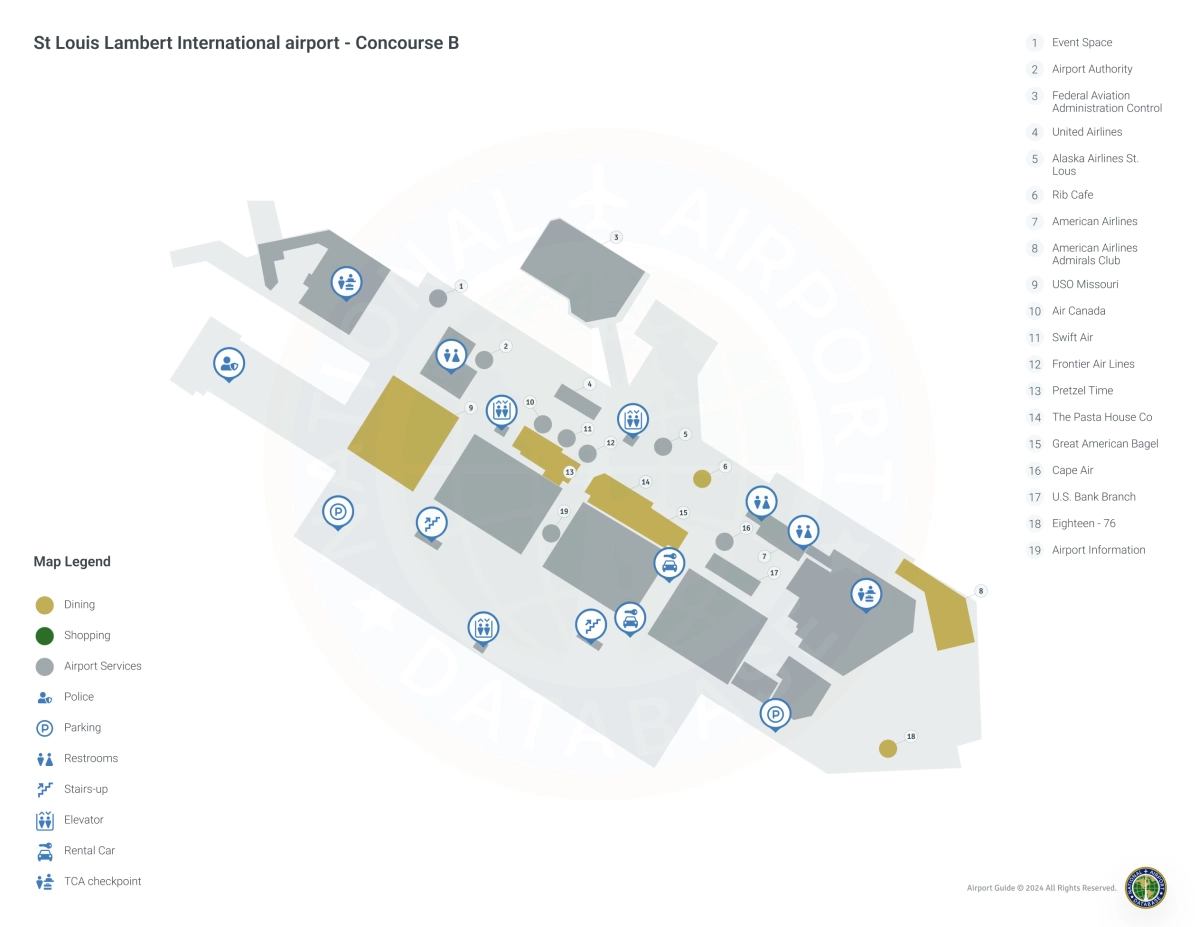 STL Concourse B / Level 1 Map