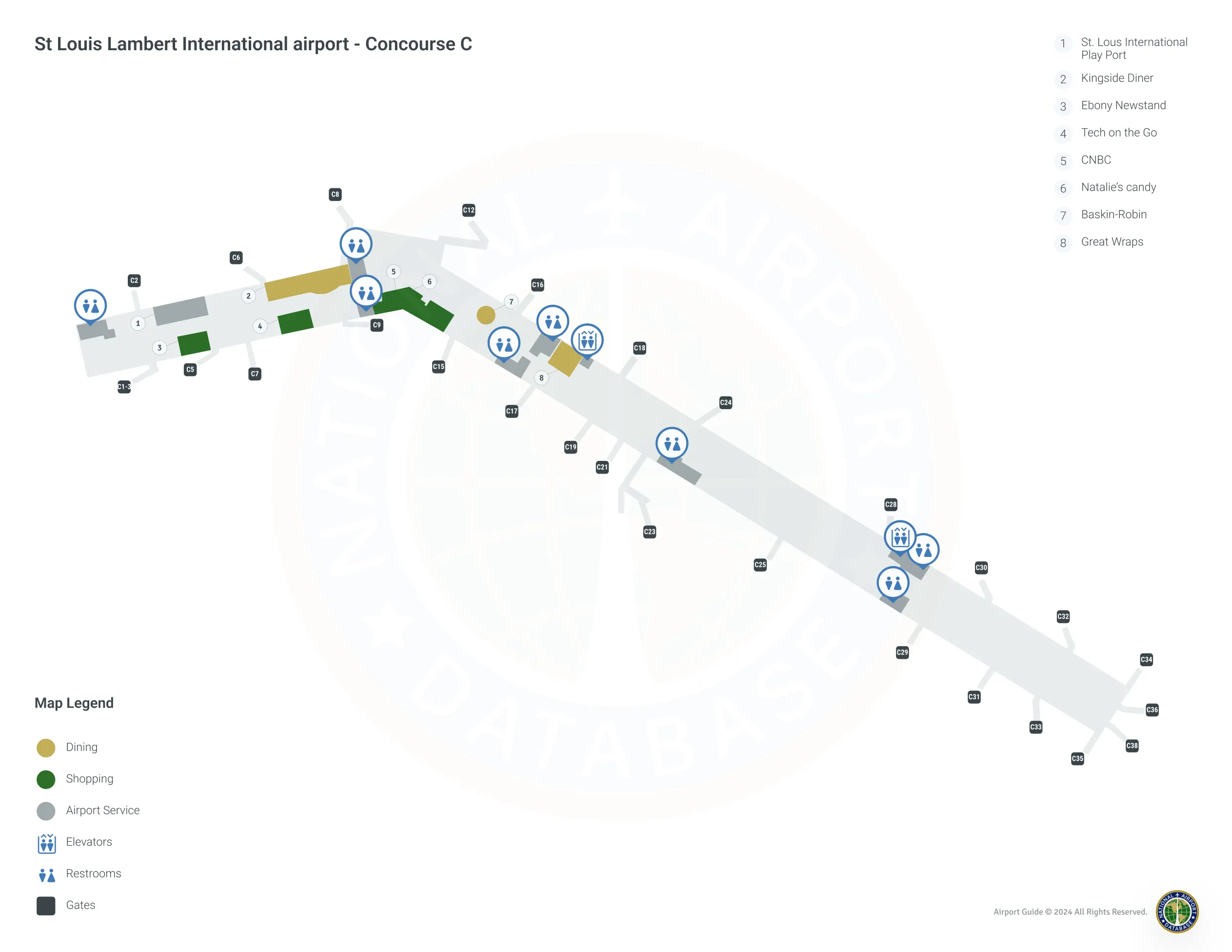 STL Concourse C / Level 1 Map