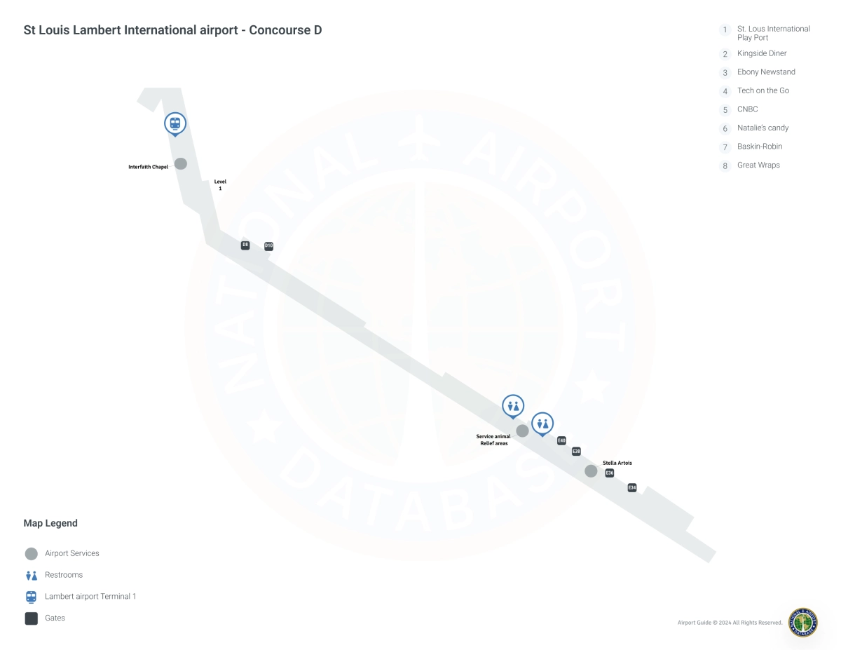 STL Concourse D / Level 1 Map