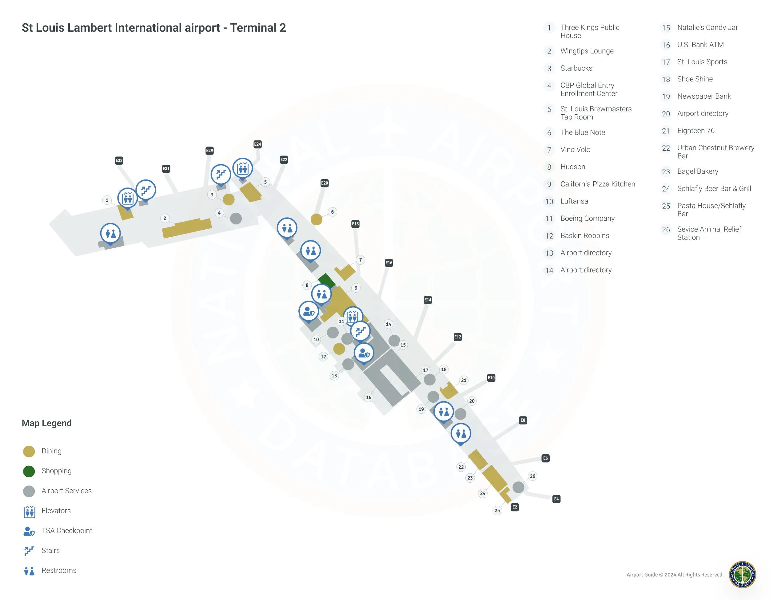 STL Terminal 2 Level 1 map