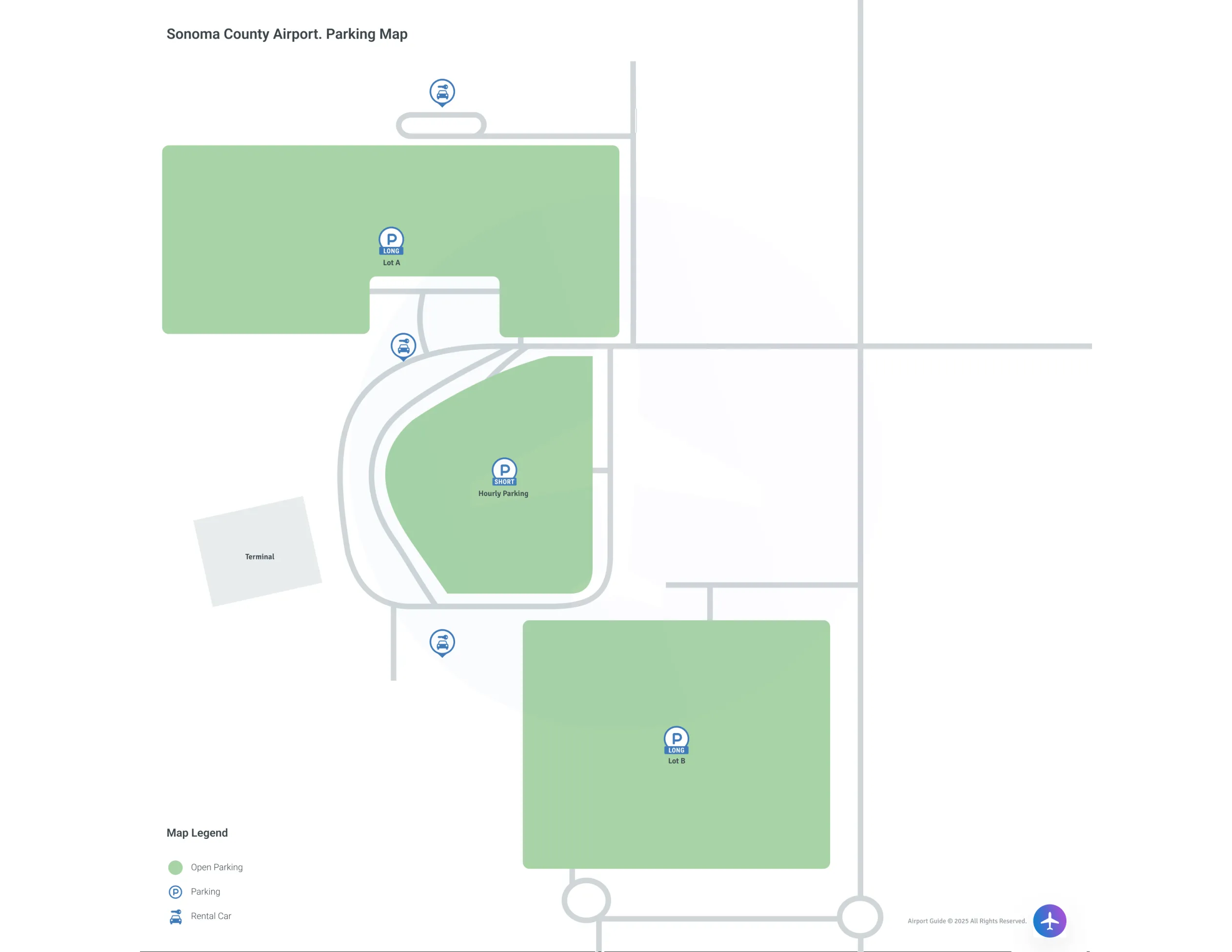 Charles M Schulz-Sonoma County Airport (STS) Parking Map