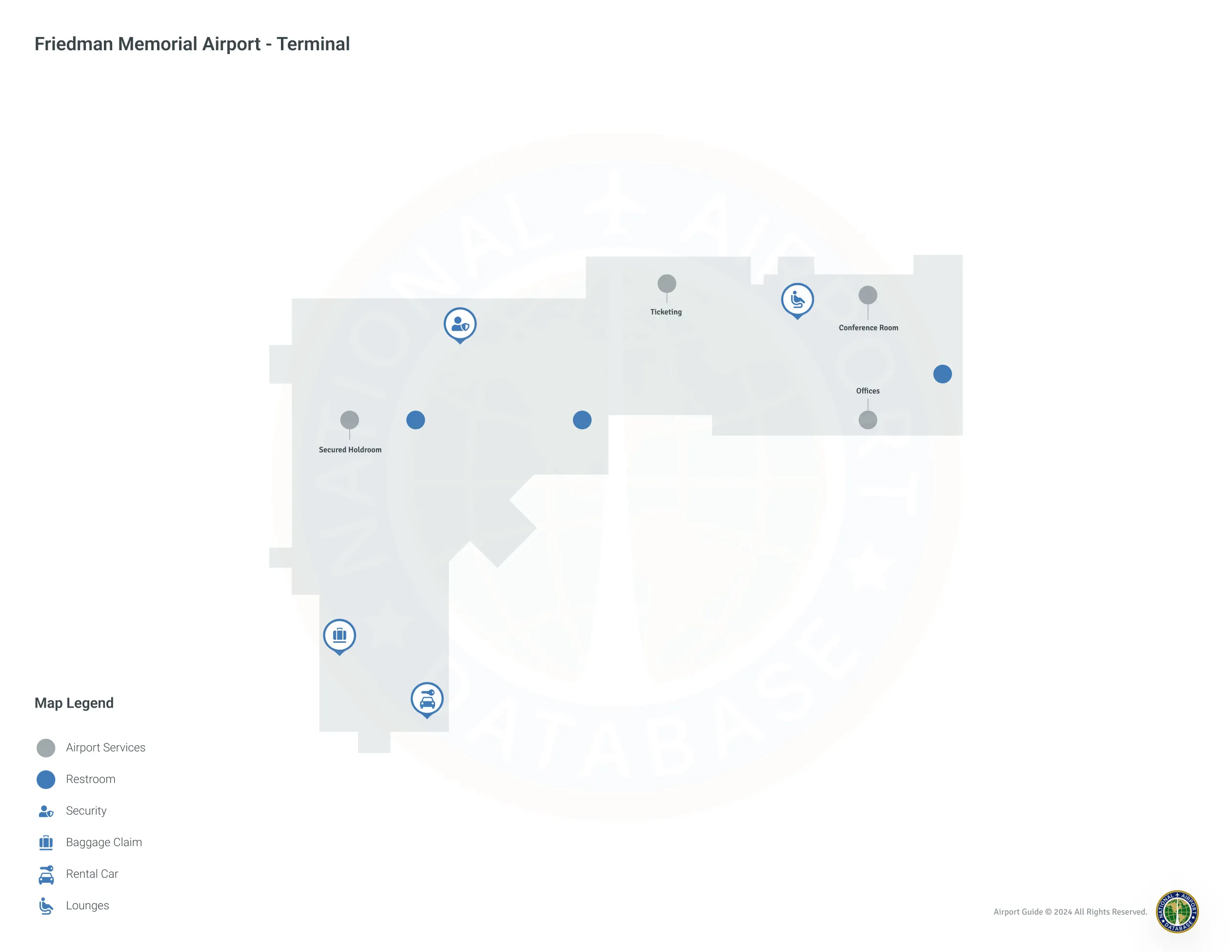 Friedman Memorial Airport SUN | Terminal 1/Level 1 Map