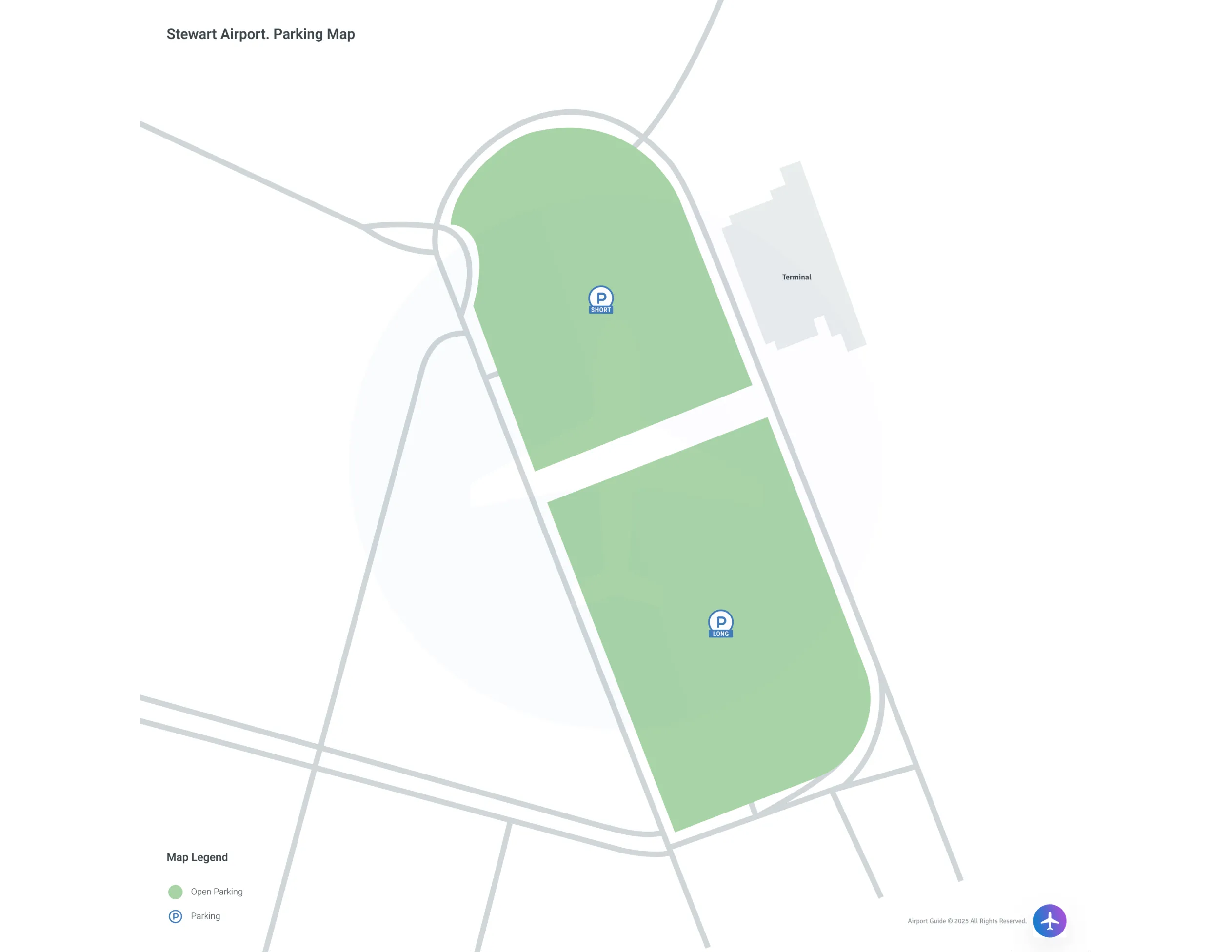 New York Stewart International Airport (SWF) Parking Map