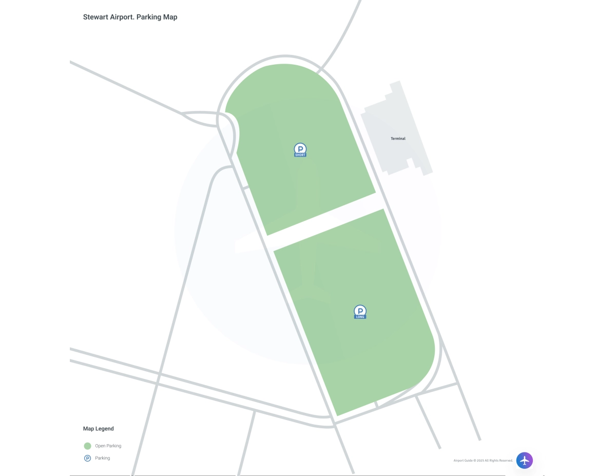 New York Stewart International Airport (SWF) Parking Map