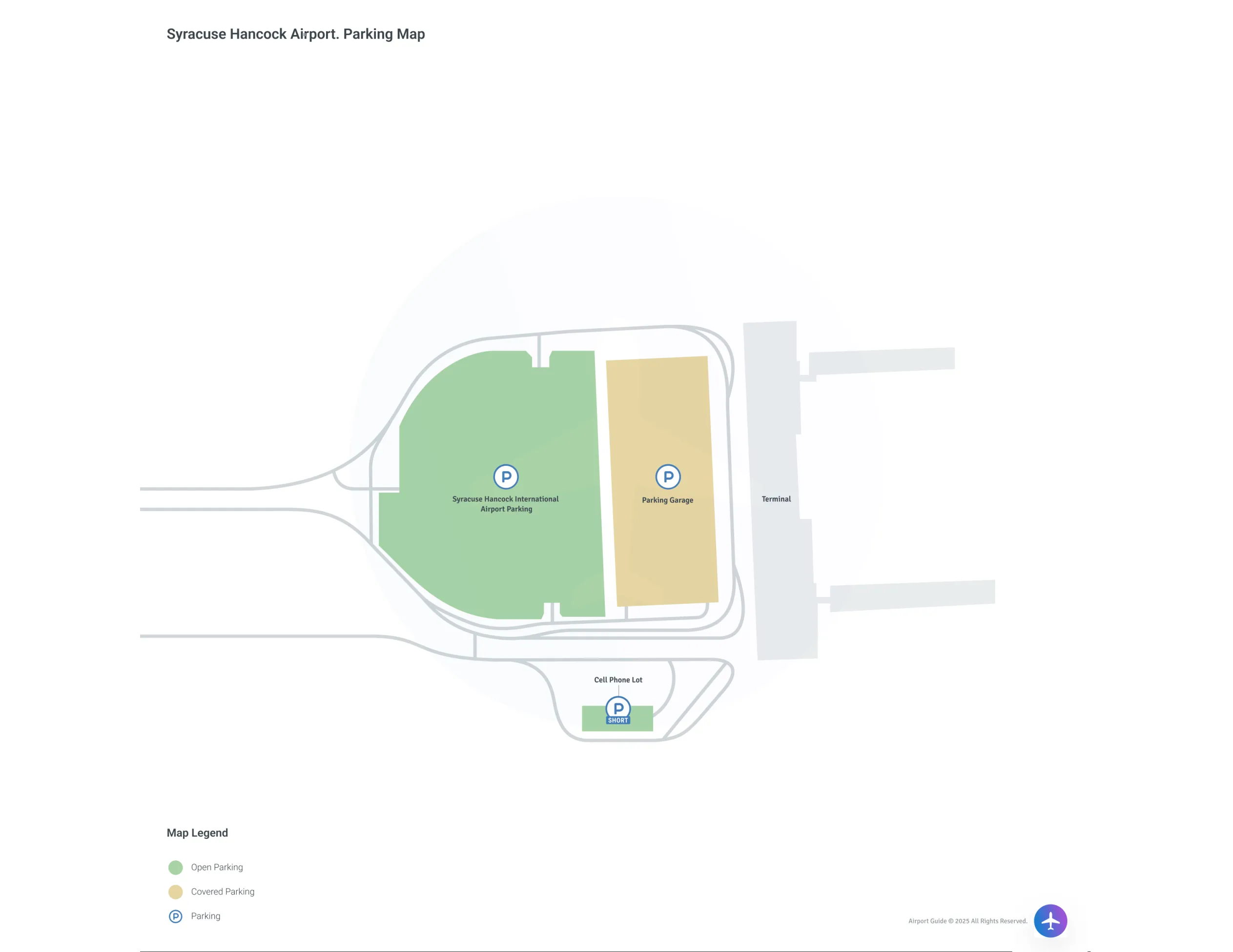 Syracuse Hancock International Airport (SYR) Parking Map