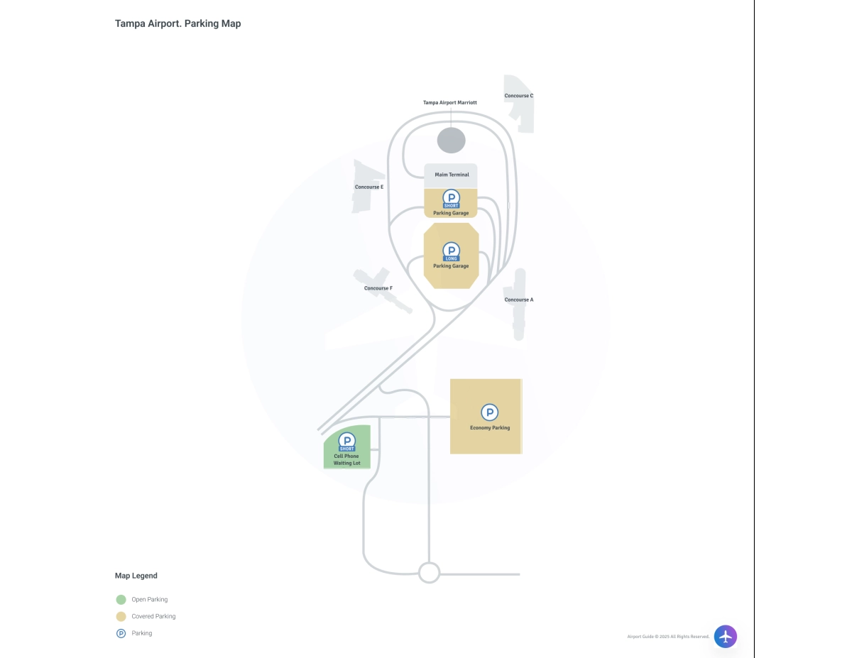 Tampa International Airport (TPA) Parking Map