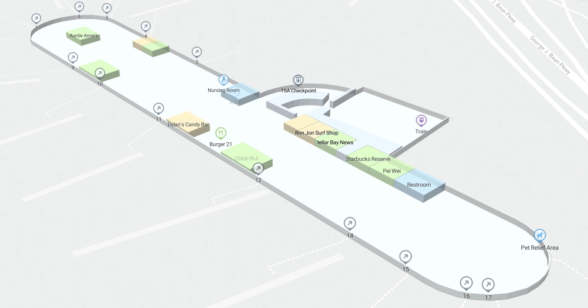 TPA Concourse A Level 2 Interactive map
