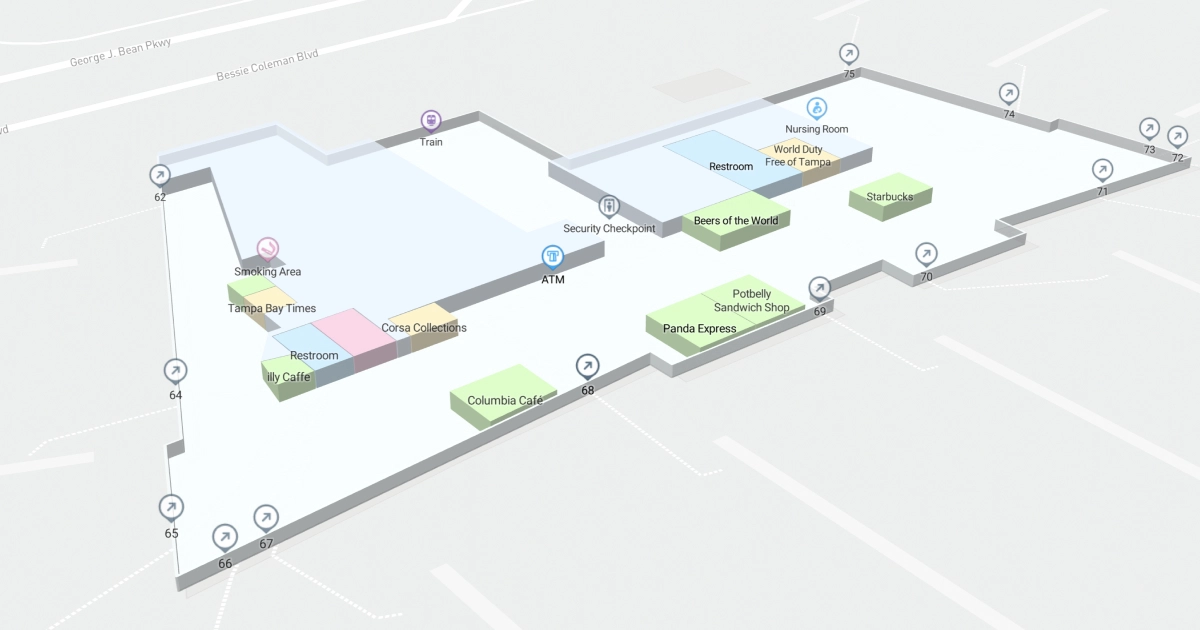 Tampa International Airport Concourse E Interactive Map