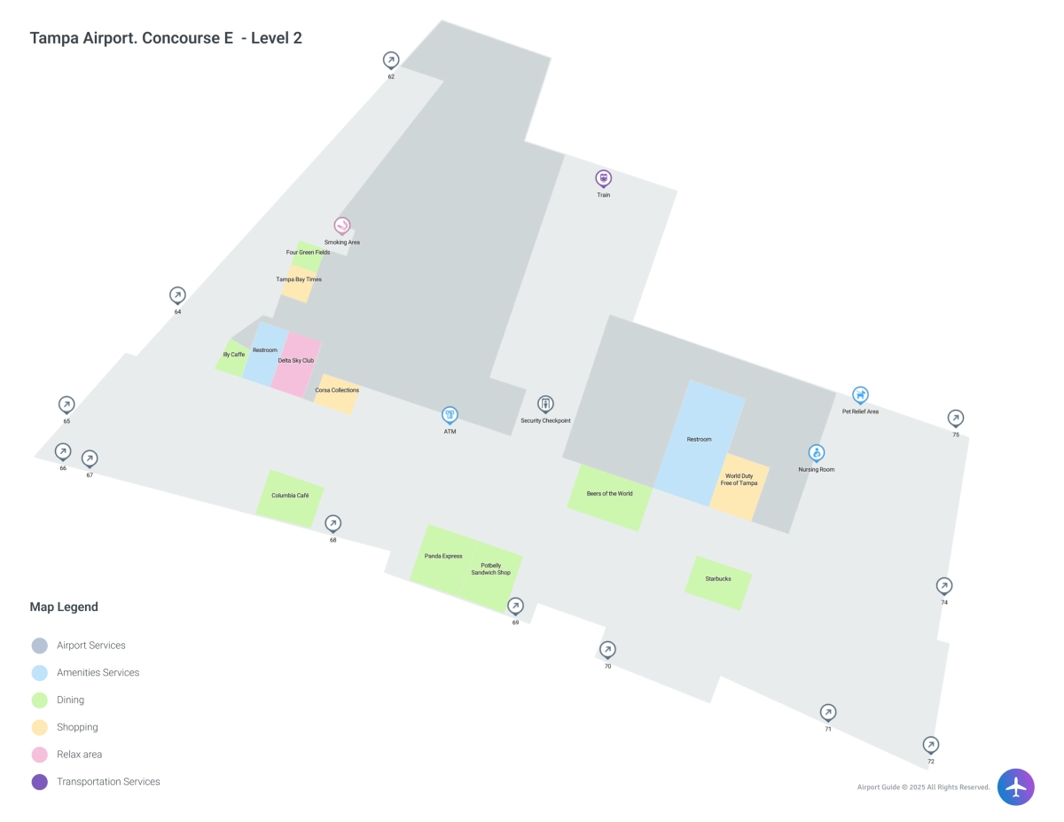 TPA Concourse E Level 2 map