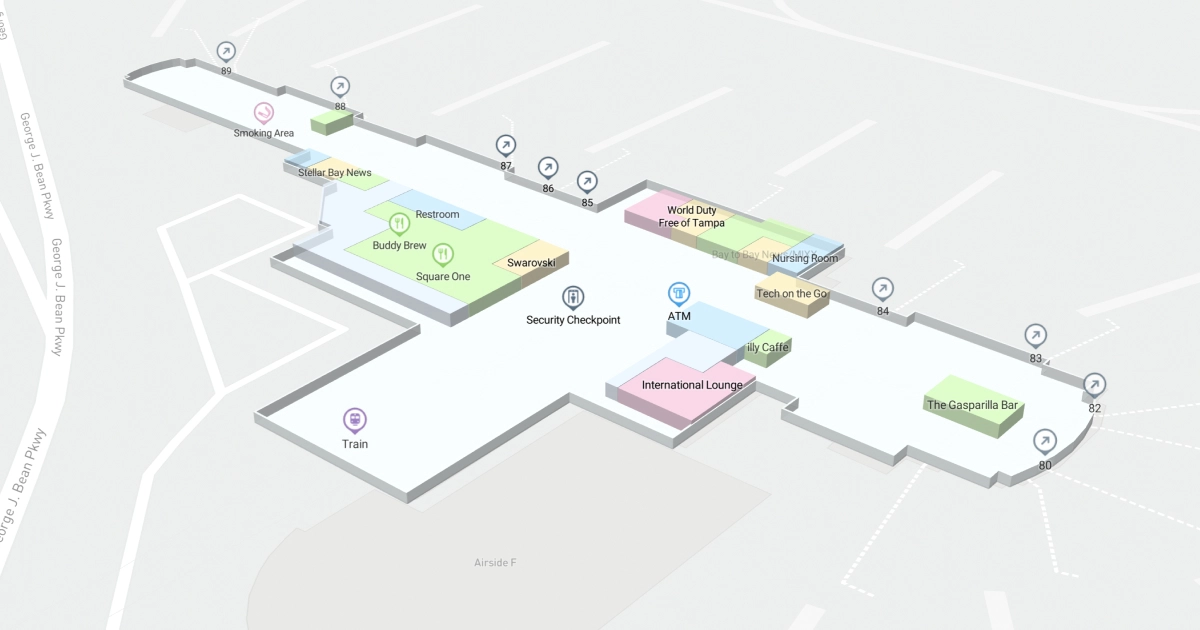 Tampa International Airport Concourse F Interactive Map