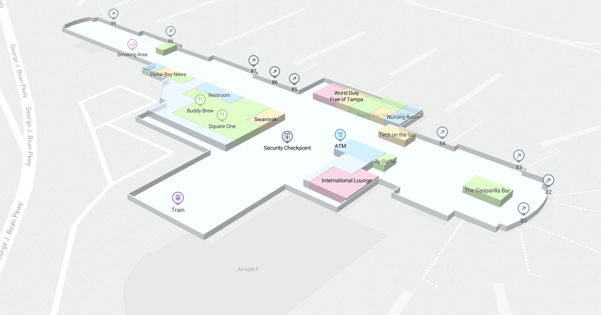 TPA Concourse F Level 2 Interactive map
