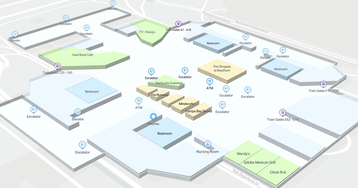 Tampa International Airport Terminal Interactive Map