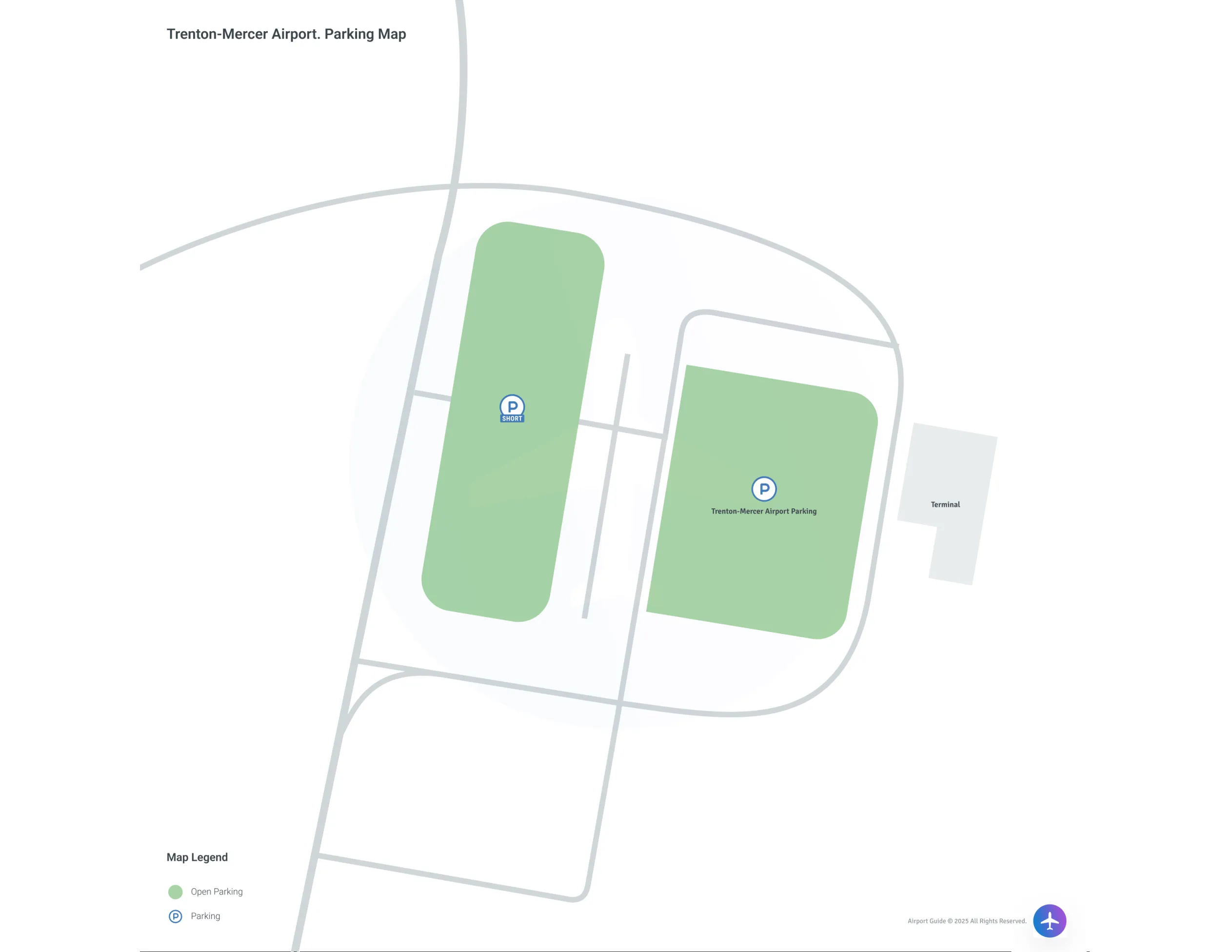 Trenton-Mercer Airport (TTN) Parking Map