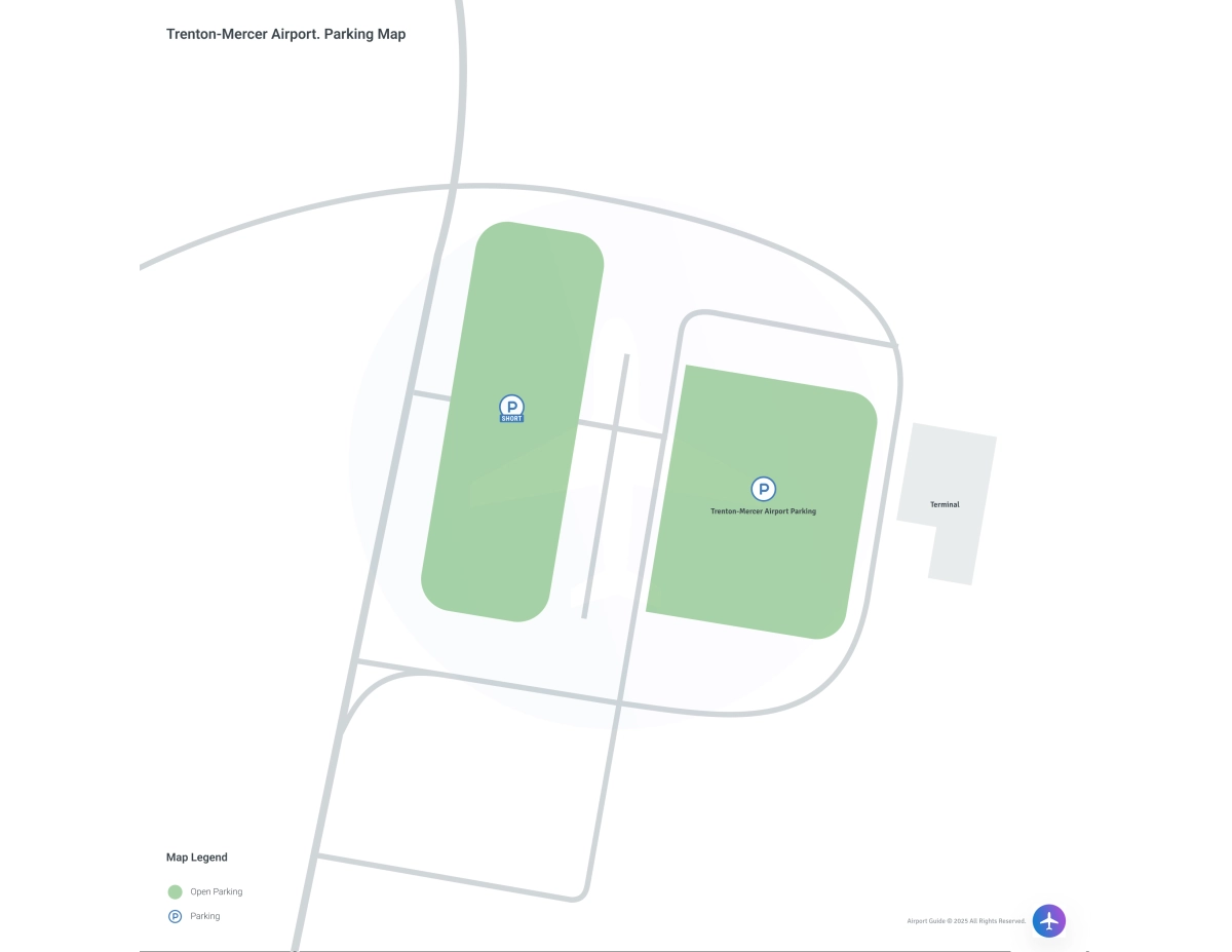 Trenton-Mercer Airport (TTN) Parking Map