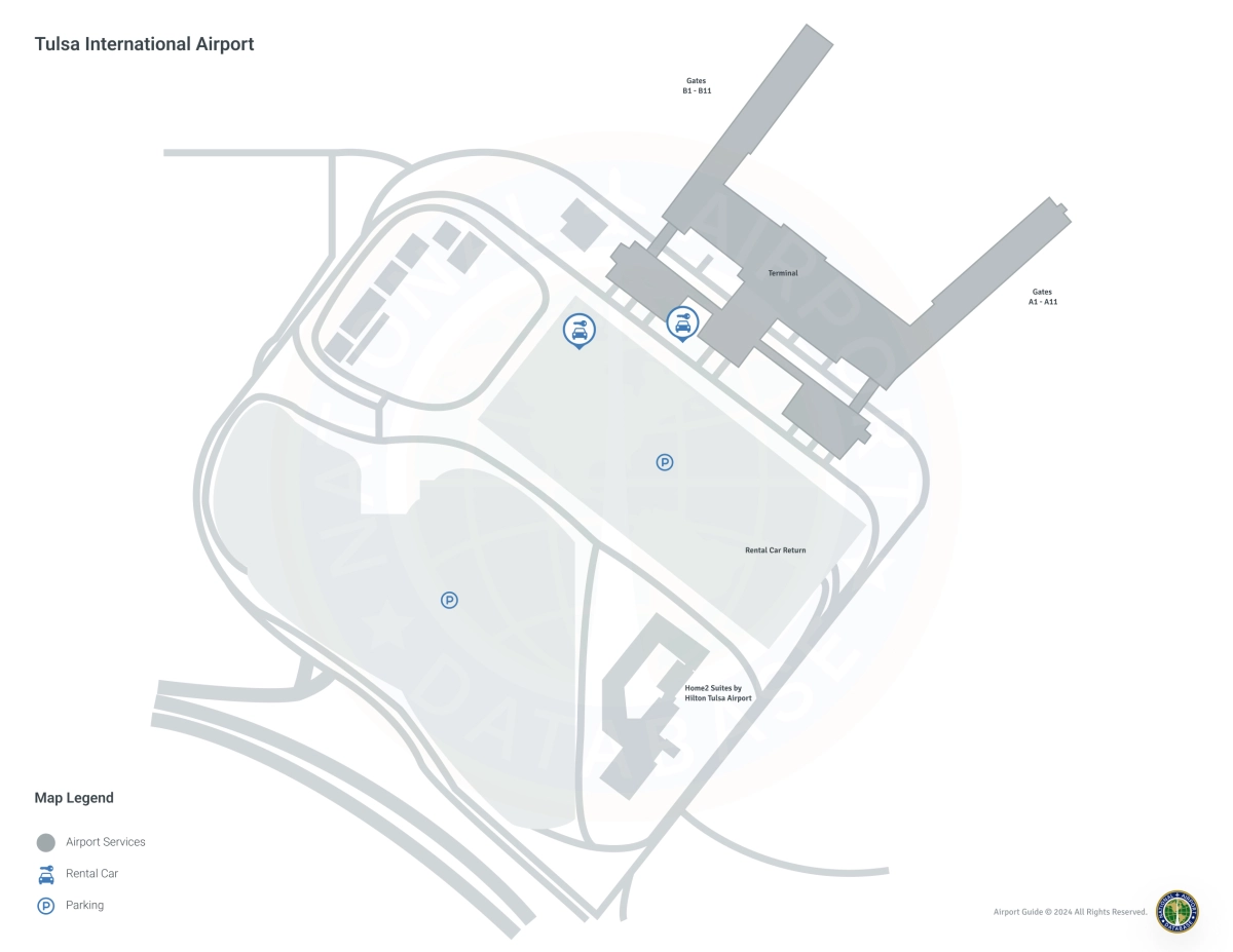 Tulsa International Airport (TUL) Map