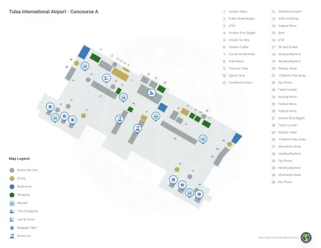 TUL Airport Concourse A Map