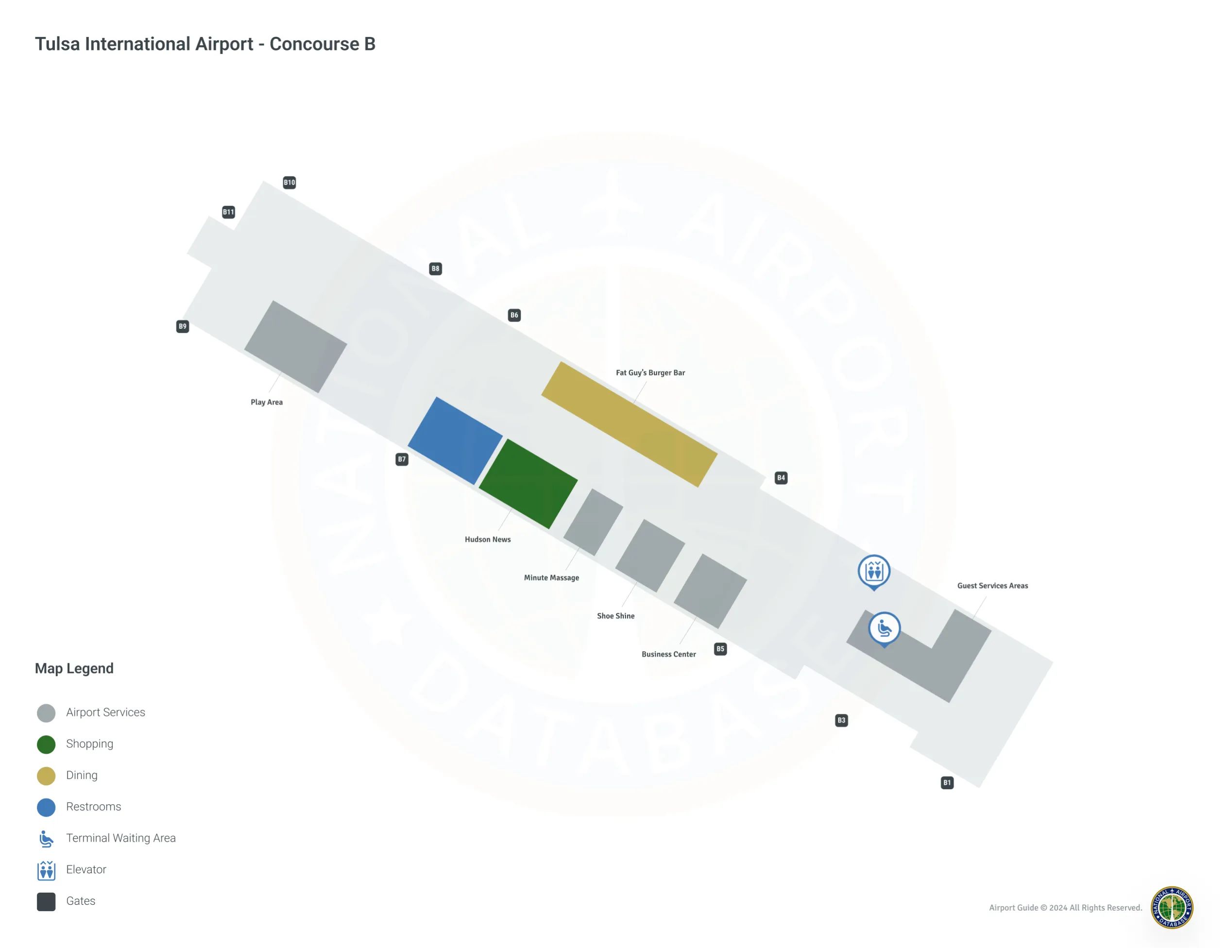 TUL Concourse B / Level 1 Map