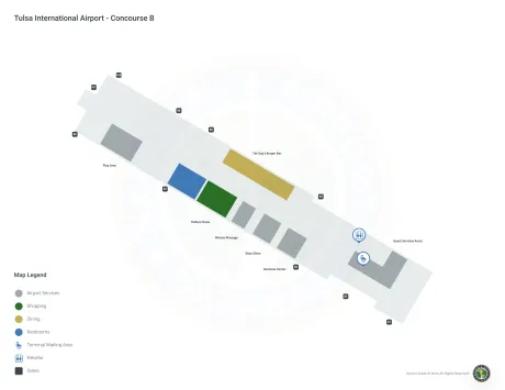 TUL Airport Concourse B Map