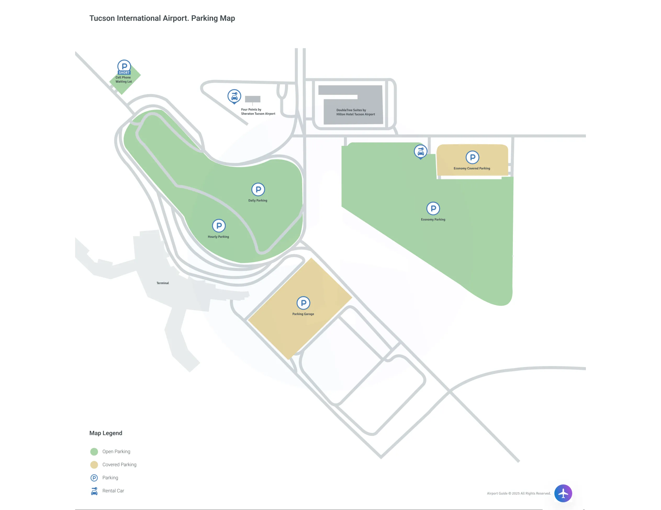 Tucson International Airport (TUS) Parking Map
