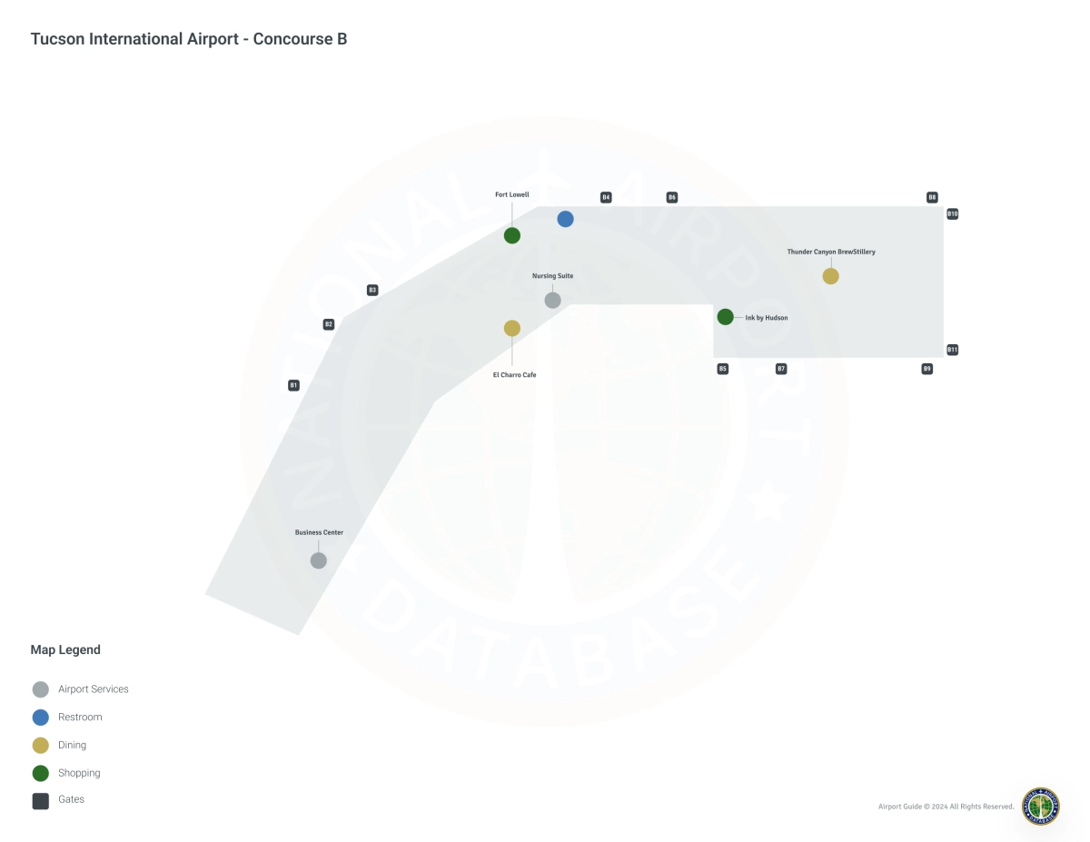 TUS Concourse B / Level 1 Map
