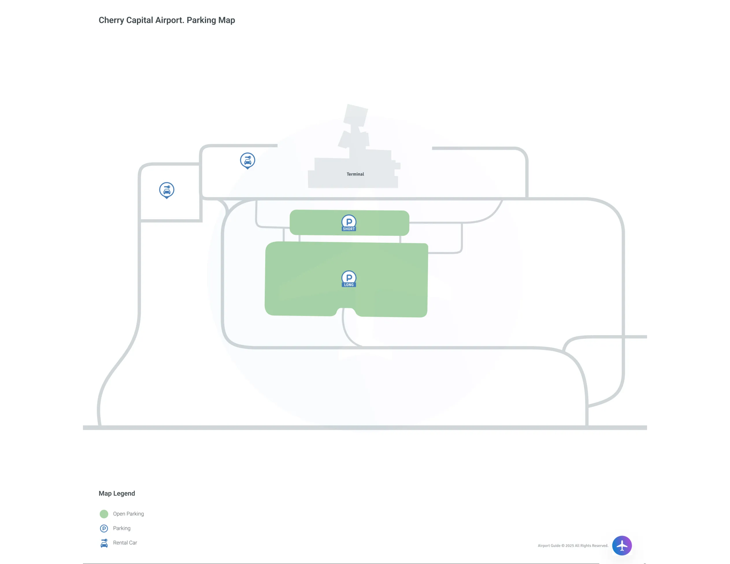 Cherry Capital Airport (TVC) Parking Map