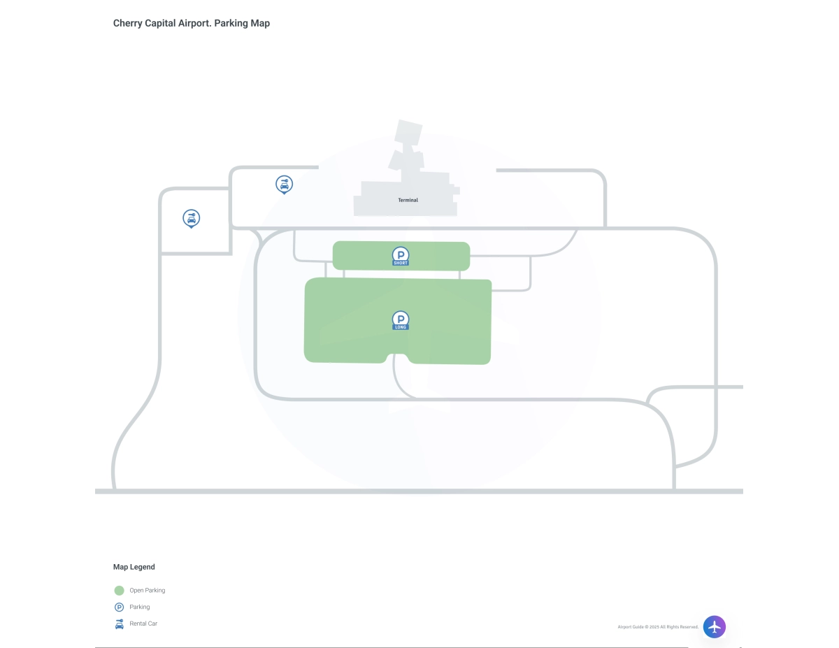 Cherry Capital Airport (TVC) Parking Map