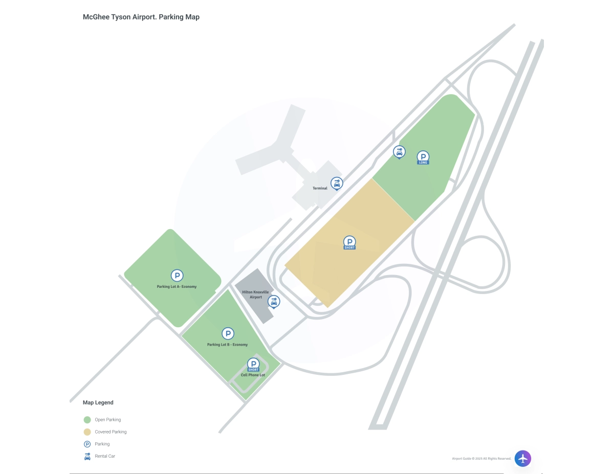McGhee Tyson Airport (TYS) Parking Map