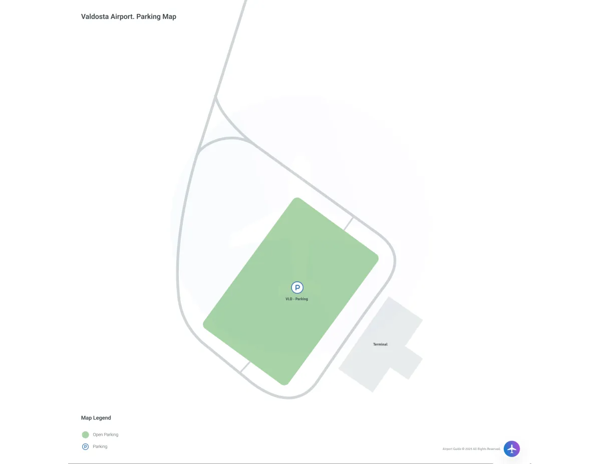 Valdosta Regional Airport (VLD) Parking Map