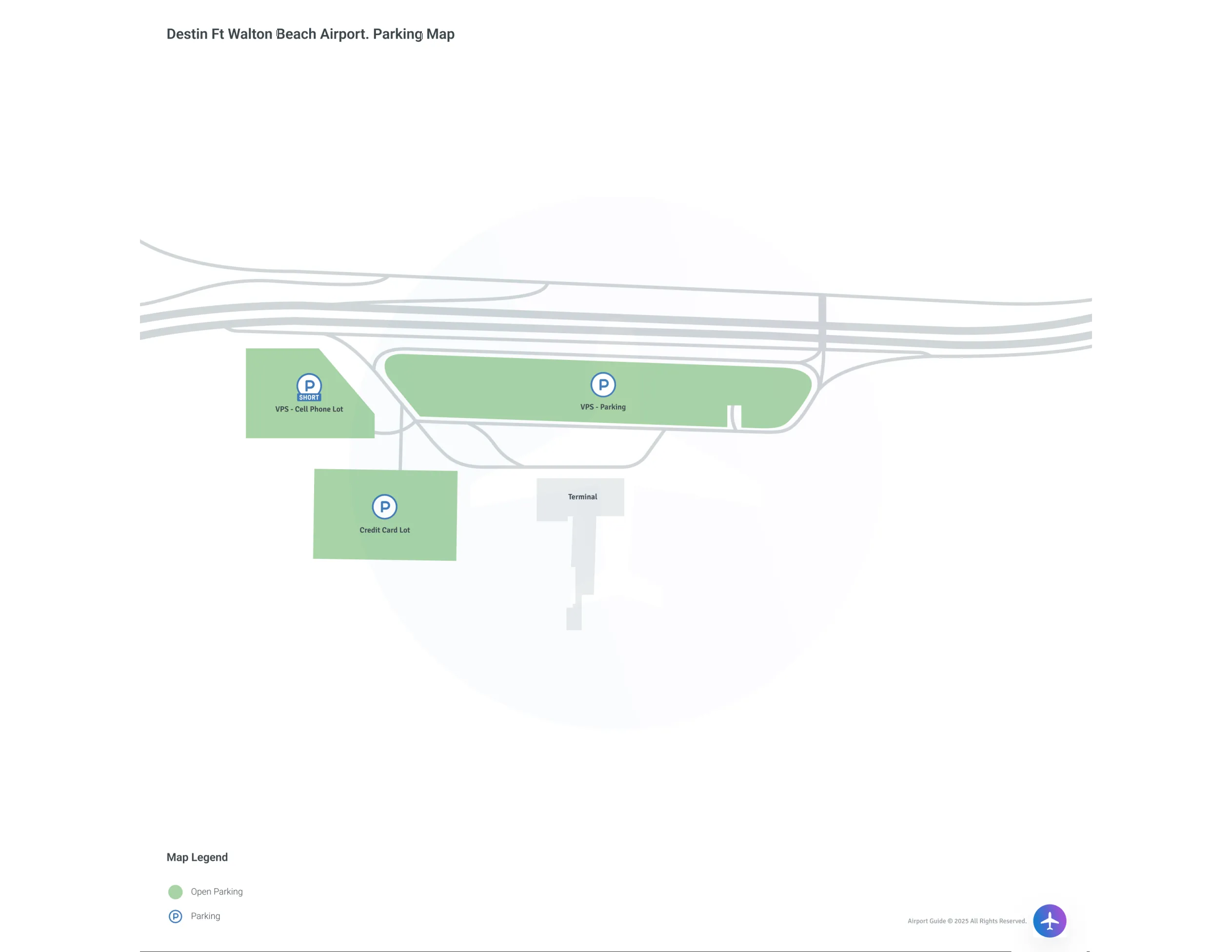 Destin-Fort Walton Beach Airport (VPS) Parking Map