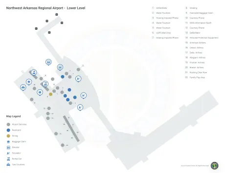 XNA Airport Terminal Map