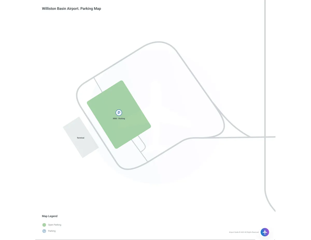 Williston Basin International Airport (XWA) Parking Map