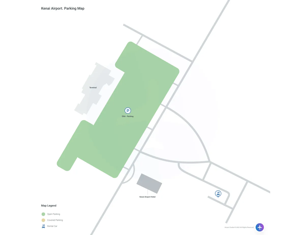 Kenai Municipal Airport (ENA) Parking Map