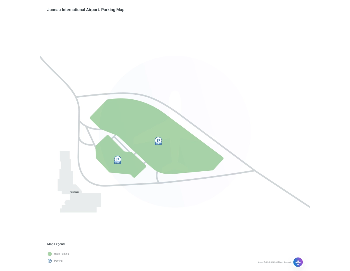 Juneau International Airport (JNU) Parking Map