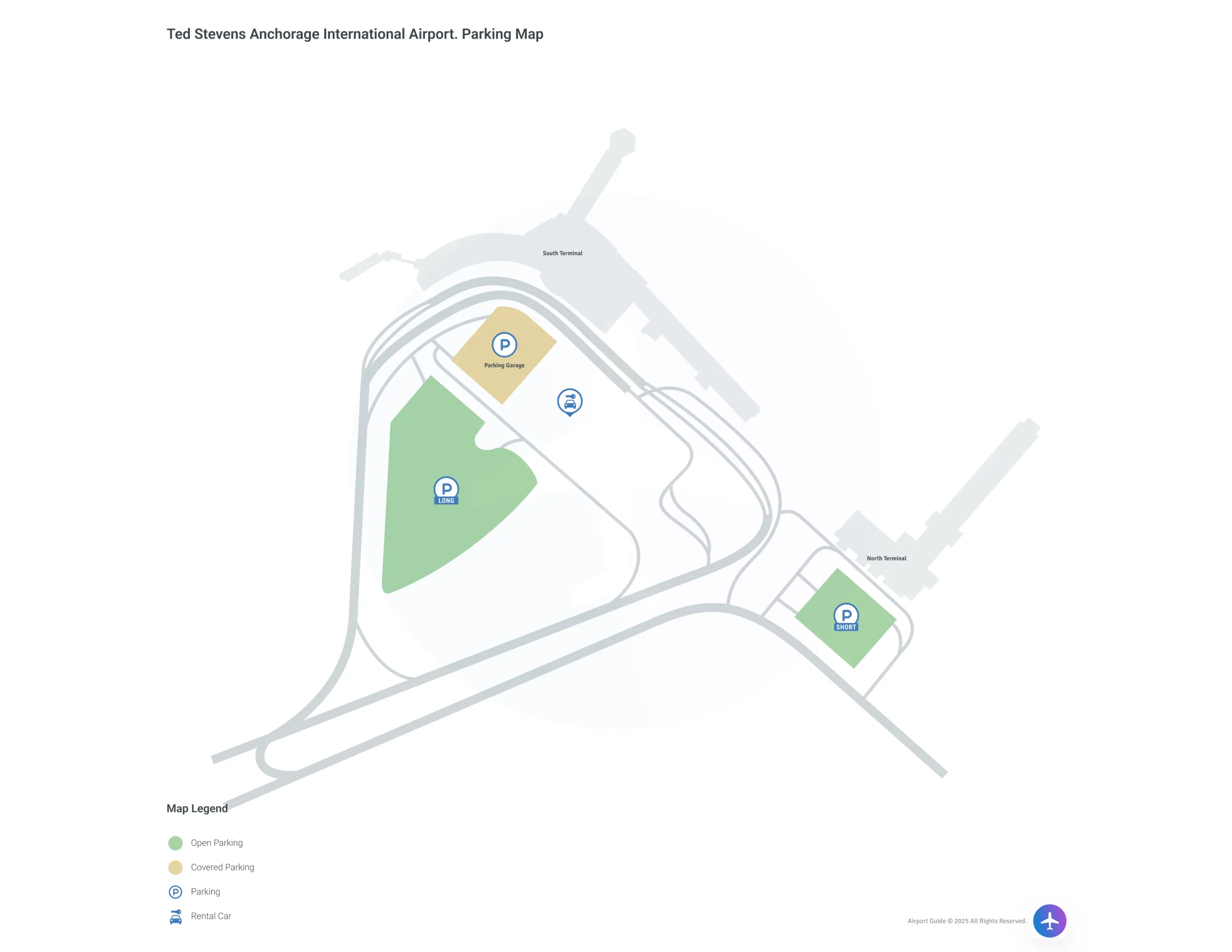 Ted Stevens Anchorage International Airport (ANC) Parking Map