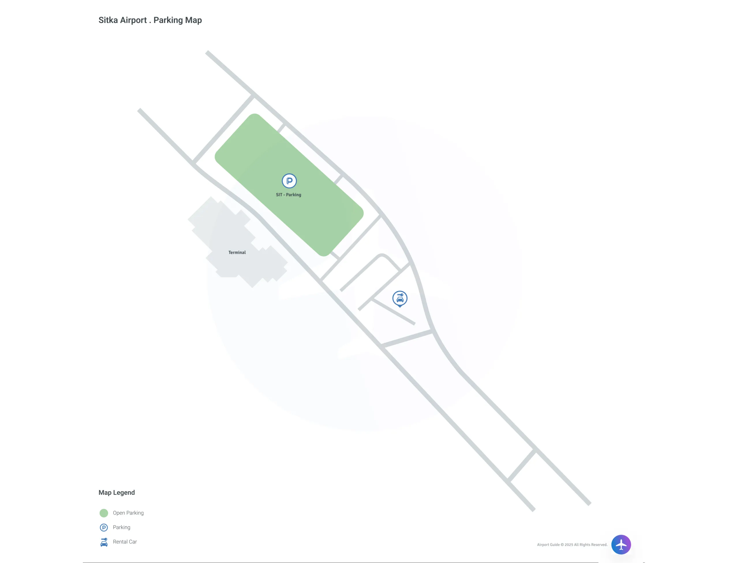 Sitka Rocky Gutierrez Airport (SIT) Parking Map