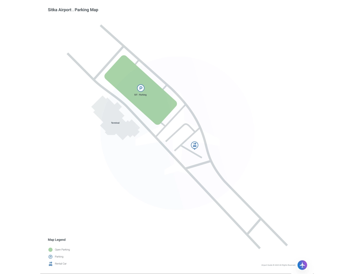 Sitka Rocky Gutierrez Airport (SIT) Parking Map
