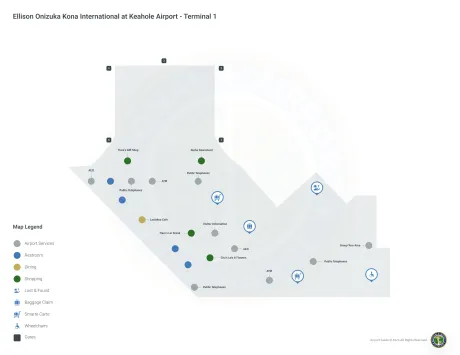 KOA Airport Terminal 1 Map