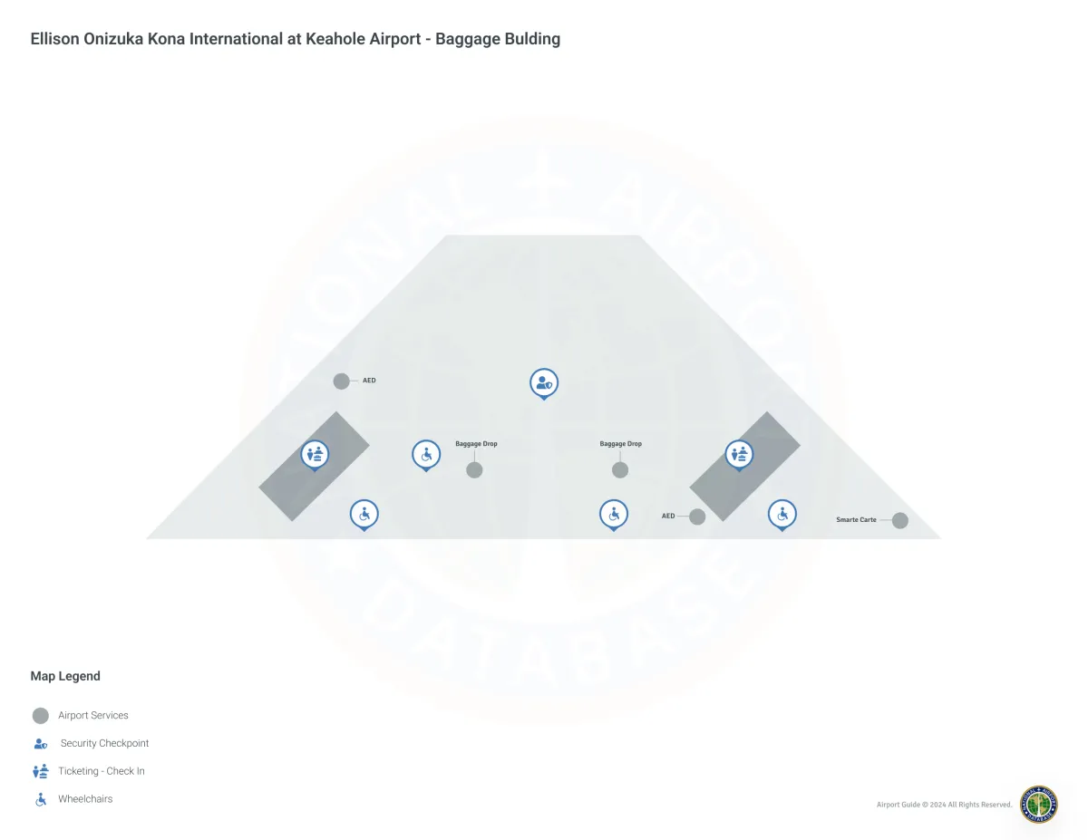Kona Airport at Keahole KOA | Terminal 4/Level 1 Map