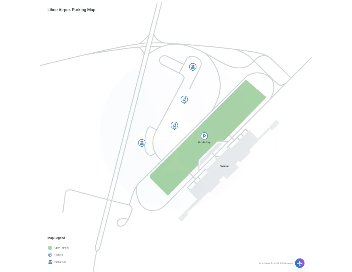 Lihue Airport (LIH) Parking Map