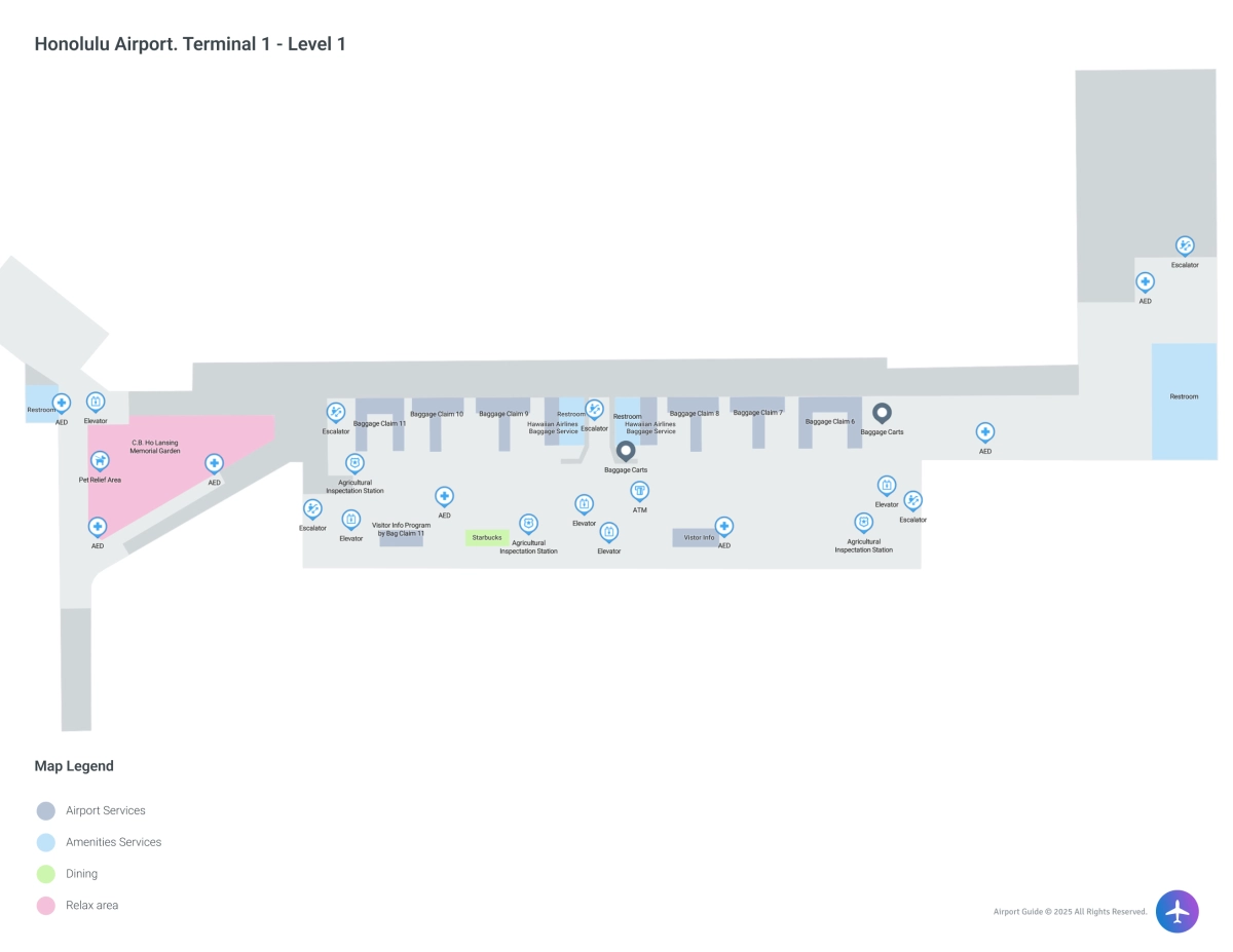 HNL Terminal 1 / Level 1 Map