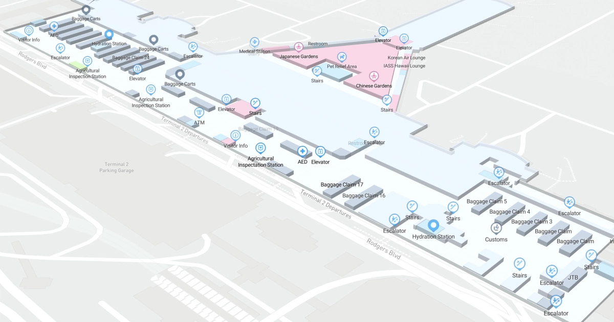 Daniel K Inouye International Airport Terminal 2 Map
